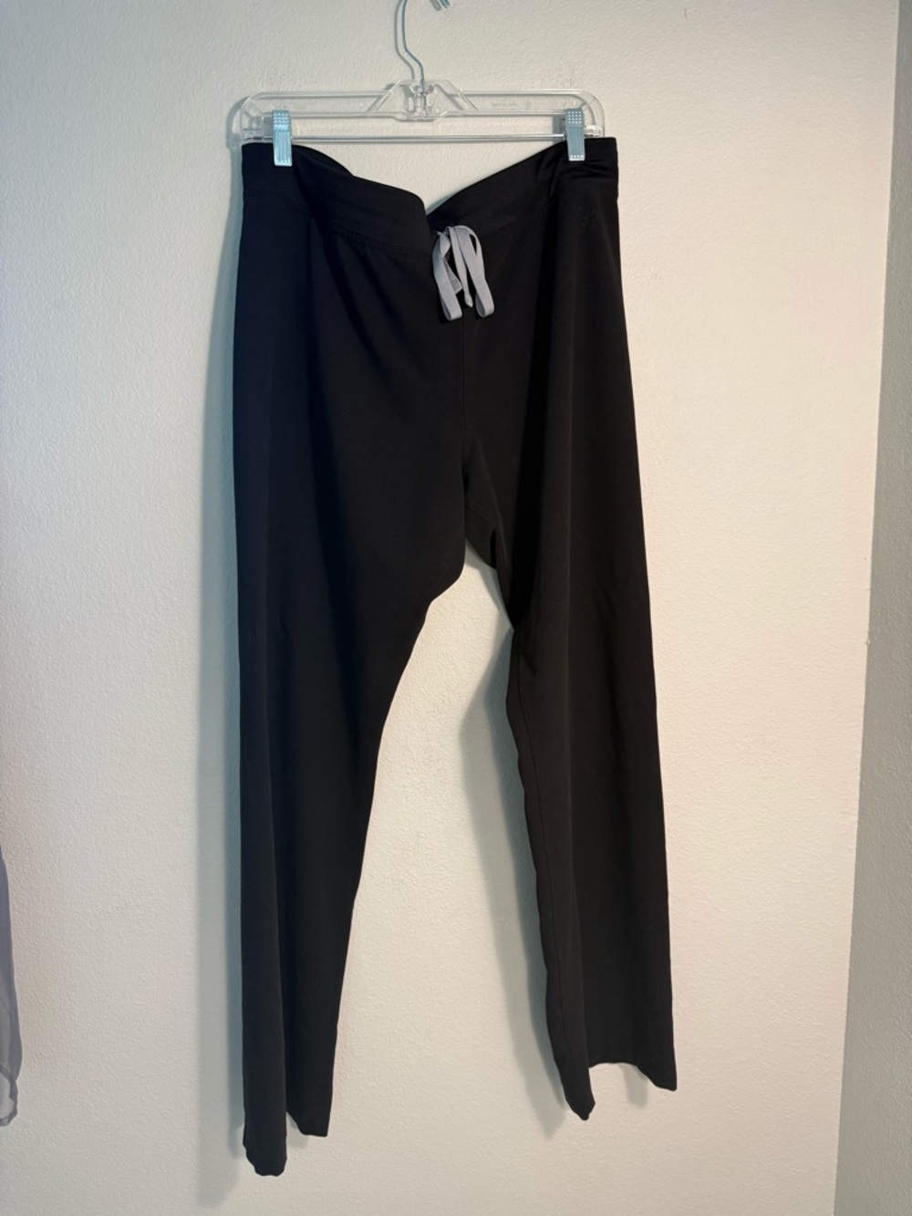 Figs Black Track Joggers with Gray Drawstring